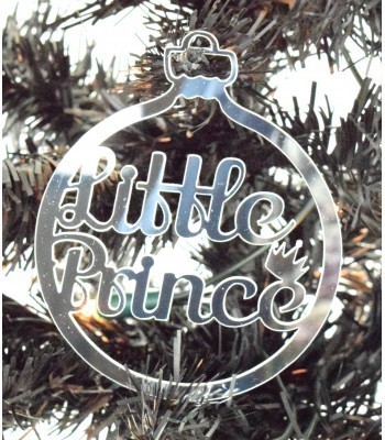 Laser Cut Mirrored Acrylic 'Little Prince' Bauble  - 100mm Size
